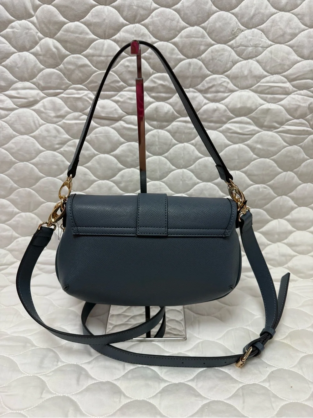 GUESS Los Angeles Harlow Saffiano Crossbody Bag with Gold Hardware